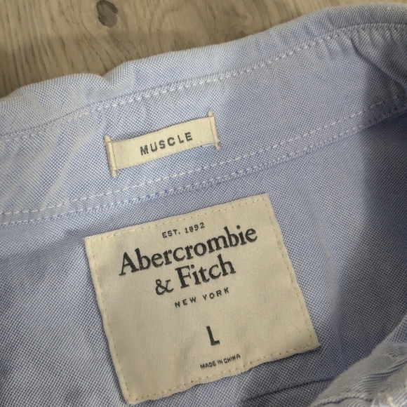 Abercrombie & Fitch mens L button up denim muscle shirt - Picture 4 of 6